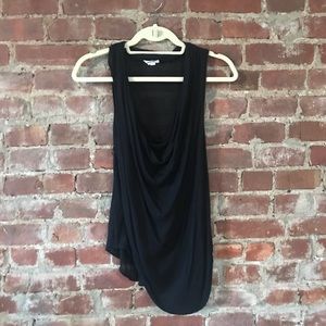Helmut Lang Black Drape Front Top